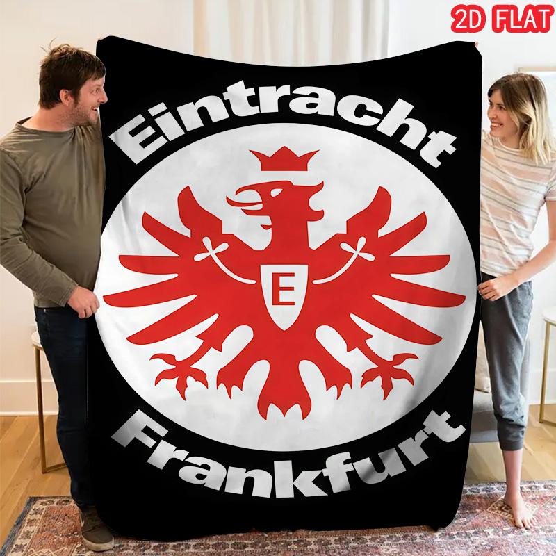 1pz Coperta in Flanella con Stampa Eintracht Frankfurt, Alta Qualità, Confortevole per Tutte le Stagioni, Decorazione per la Casa, Calore e Comfort