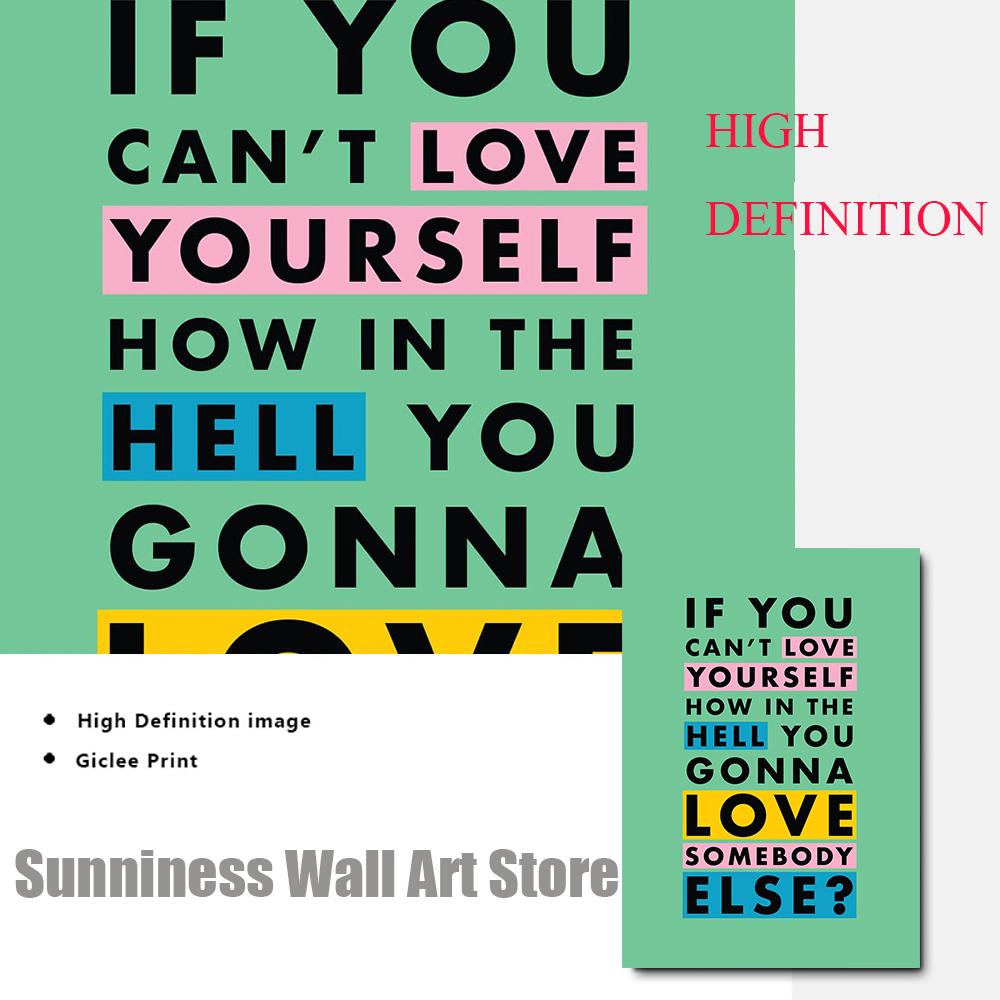 Minimalistisk Fargerik Motiverende Sitater Kunstmaleri Plakat Kun Gode Vibber Veggkunst Lerretstrykk Moderne Stue Hjemmeinnredning