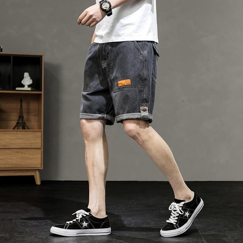 Men's Korean Style Summer Denim Sporty Mid-Length Wide Leg Shorts