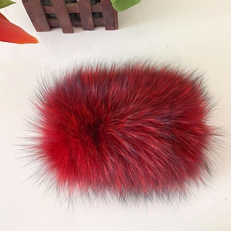 Women Elastic Real Fox Fur Scarf Neck Warmer Lady Genuine Knitted Fox Fur Headband