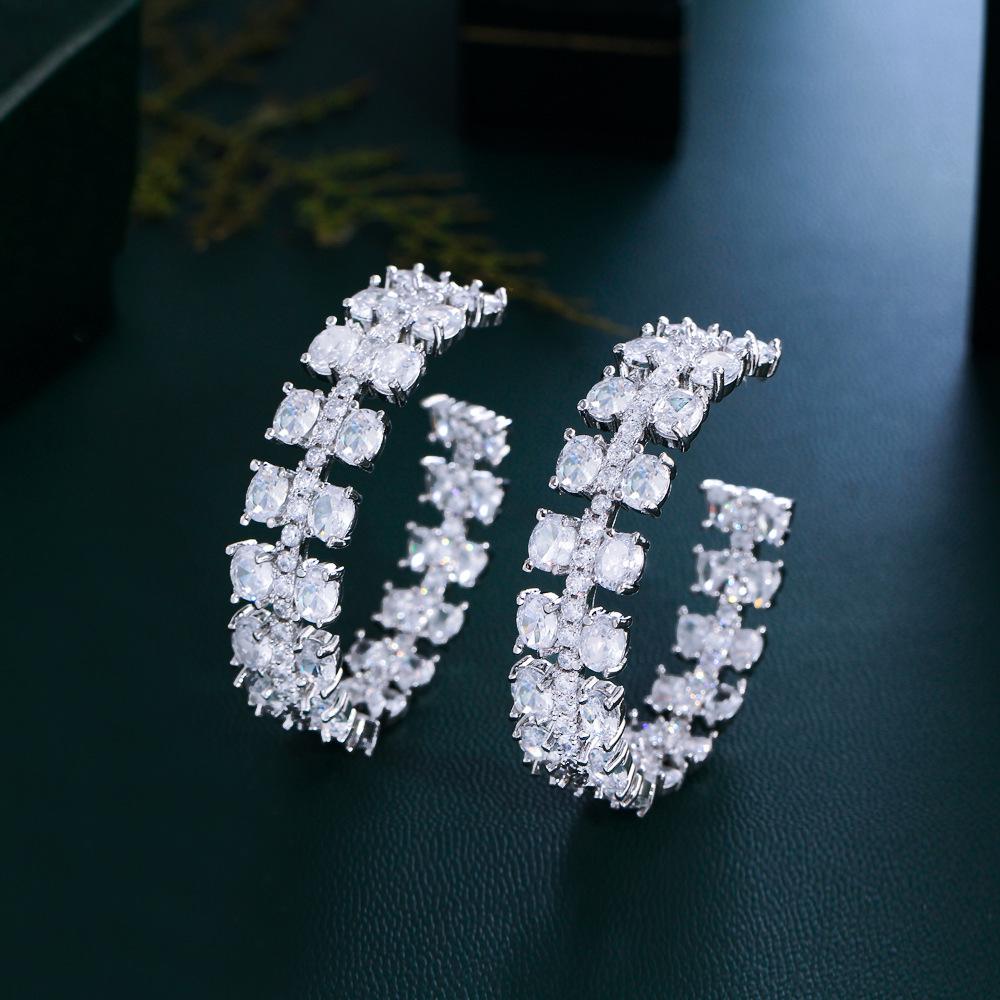 

Серьги-петли в стиле люкс для знаменитостей с игольчатым дизайном, C-образной формы, для вечернего платья