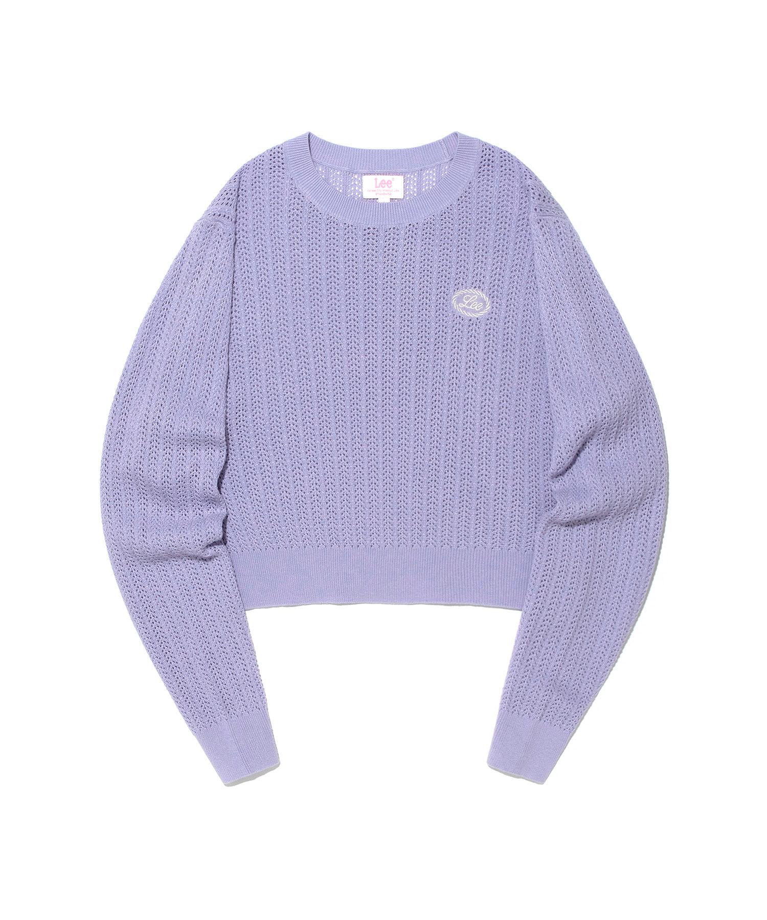 Lee Women S Round Neck Scaly Knit Lavender M