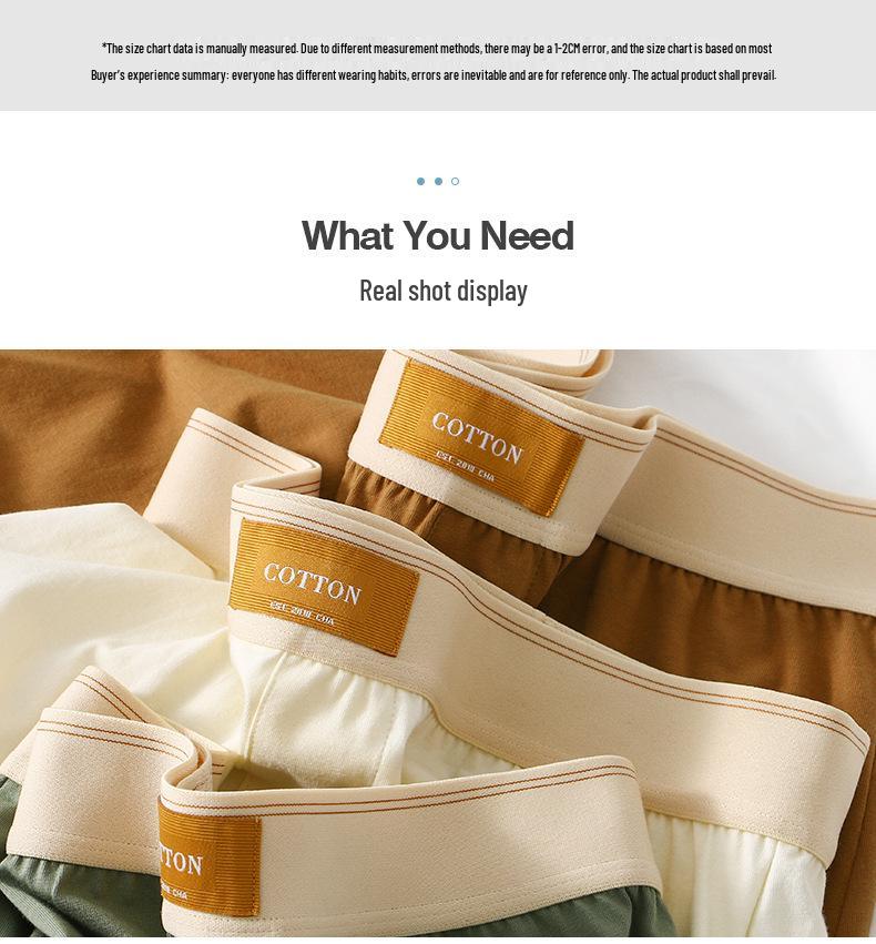 Men's Pure Cotton Boxer Briefs - Comfortable, Breathable, Skin-Friendly Solid Colors, Trendy Home Pajama Pants