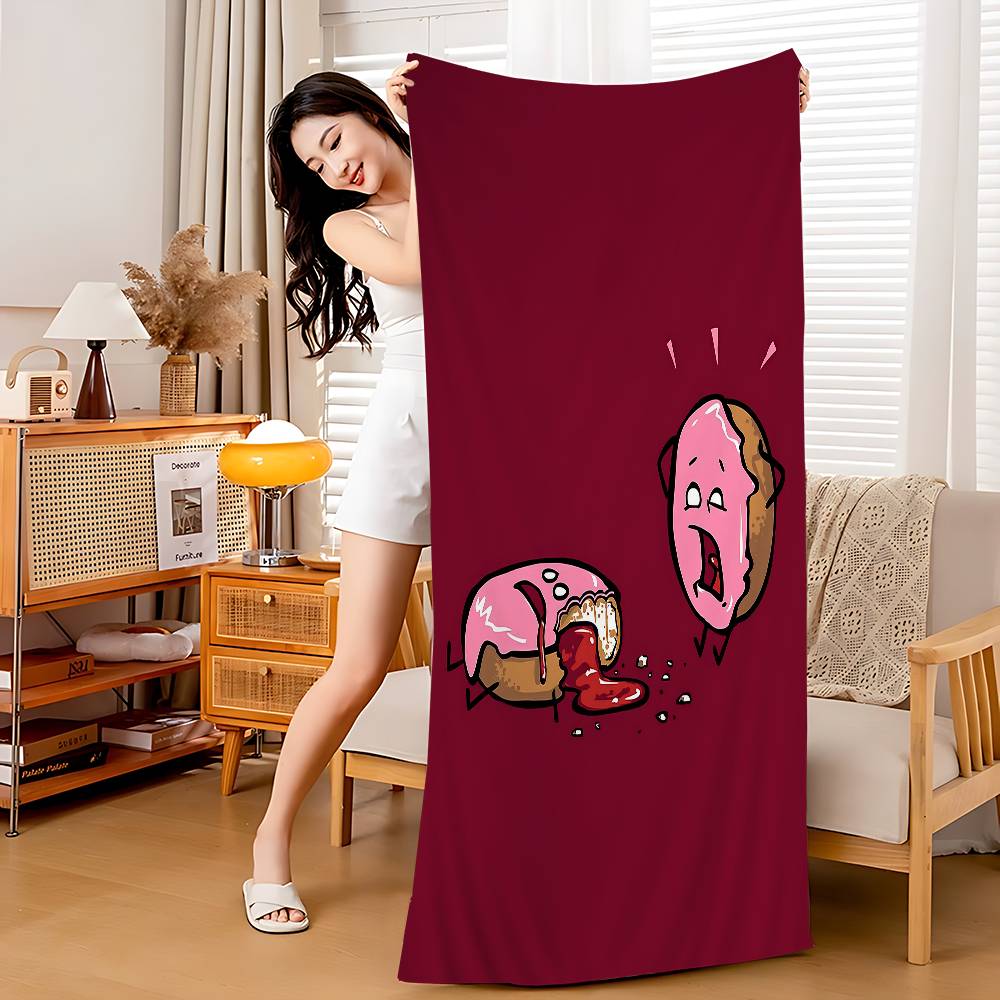 Funny Food Fancy Microfiber Beach Towel Absorbent Quick Dry Soft Yoga Swimming Resort Mountain Climbing Towel