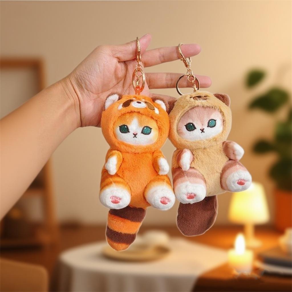 Raccoon Plush Pendant Keychain Cute Doll Small Gift