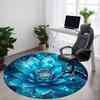 1 Stück Blaue Lotosblume Stuhlteppich für das Büro, Weich, Rutschfest, Polyestermatte, Büro, Wohnzimmer, Schlafzimmer, Langlebiges Polyester yy251207163