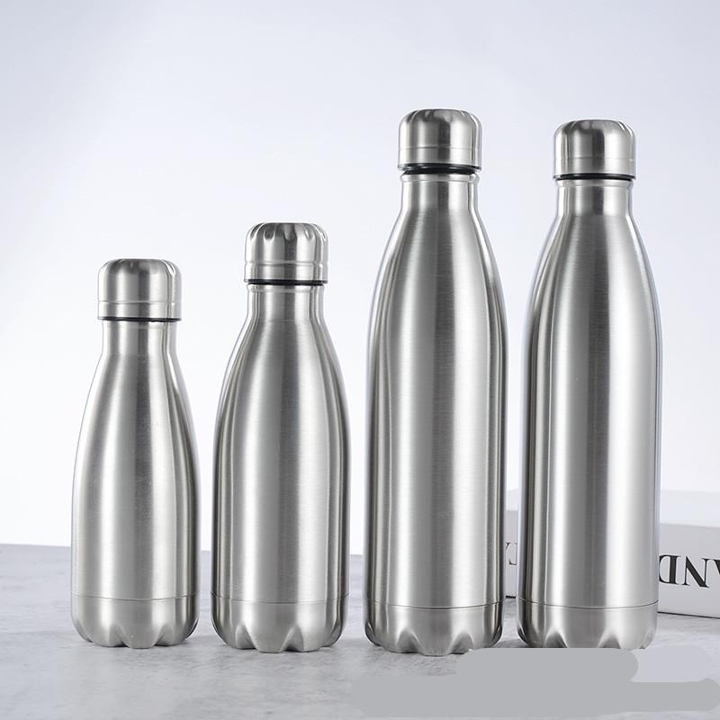 Stainless Steel Water Bottle 1 Liter Drink Bottle for Sport Travel Cups  500 750 1000ml Water Bottles Coke Bottle KTY
