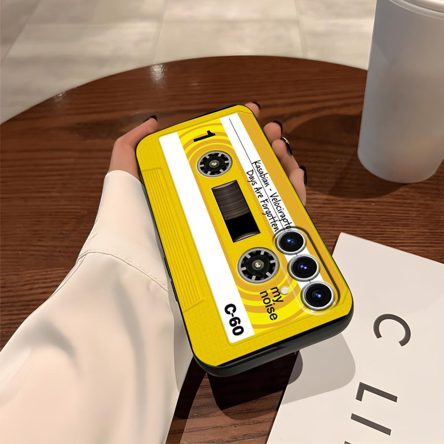 Retro Cassette Tape Black Soft Phone Cover Case for Samsung Galaxy A05 A17 A40 A16 A10 A12 A04 A50 A20 A13 A70 A06 A30 A15