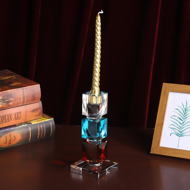 Цветной хрустальный подсвечник свадебный романтический подсвечник украшение свет роскошный домашний ароматерапевтический подсвечник украшение искусство