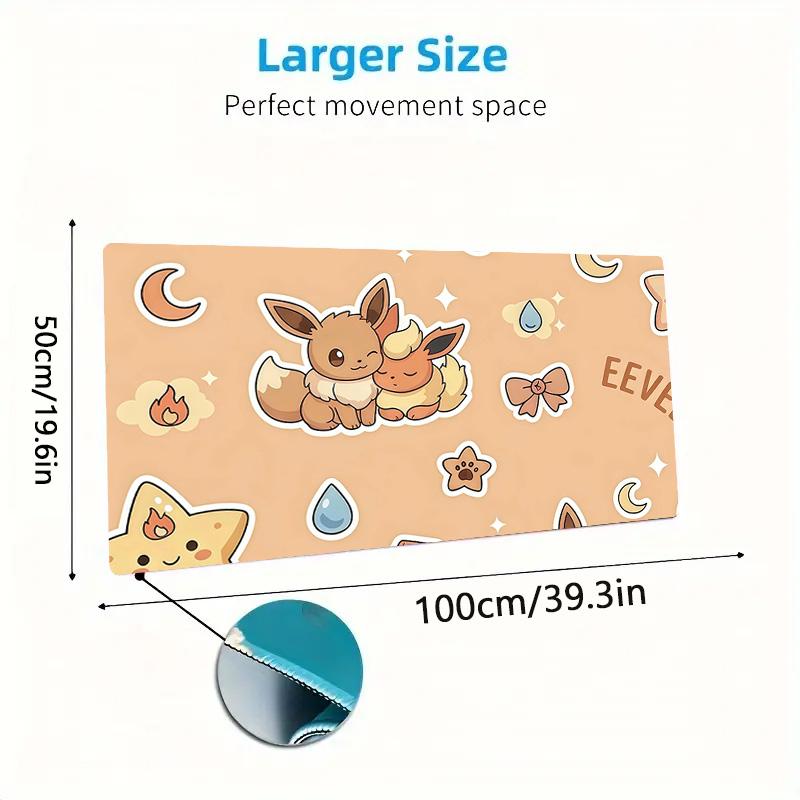 Eevee Print  Cushion Non-slip Laptop Tablet Big Mousepad XXL Mat Mini PC Playmat With Lock edge