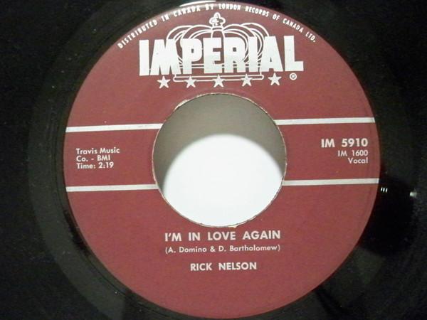 

7inch Record RICKY NELSON Im In Love Again Thats All IM5910 Imperial Canada Rock Used