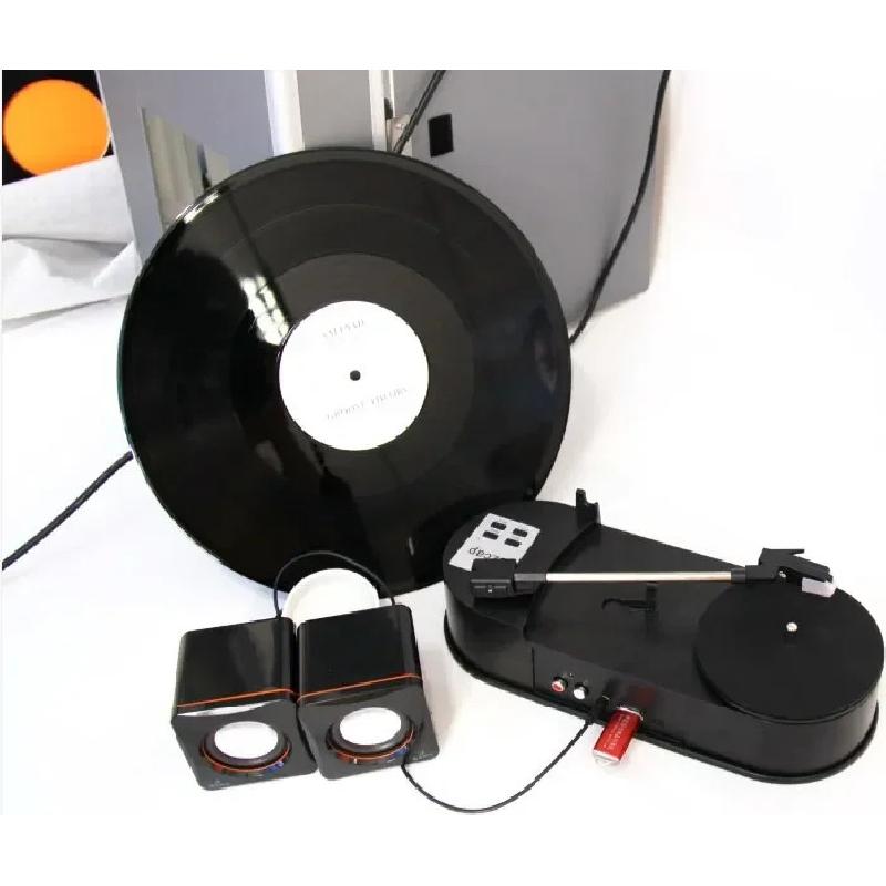 Mini-Schallplattenspieler, Plattenspieler mit USB-MP3-Konvertierung, zwei Geschwindigkeiten 33/45 U/min