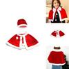 Soft Xmas Santa Costume Set Red Velvet Cloak Hat For All Ages
