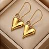 Classic Stainless Steel Heart Hoop Earrings for Women Punk Hip Hop Gold Silver Color Y2K Female Earrings Party Jewelry Gifts