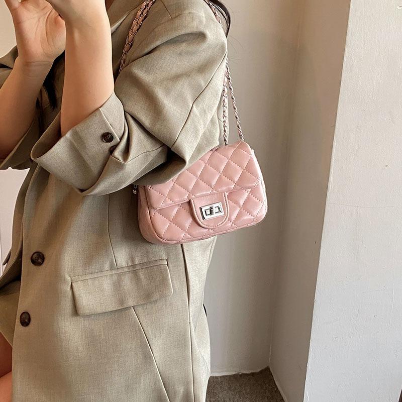 Fashion Rhombus Chain Bag Women's Spring and Summer New Simple Shoulder Bag High-end Casual Messenger Bag