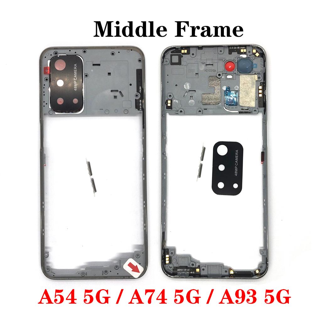 Per OPPO A5s A5Xs A15 A15s A16 A16s A36 A54 A74 A93 A57 A76 4G 5G Telaio Centrale Scocca Cornice + Pulsanti Laterali + Lente Fotocamera