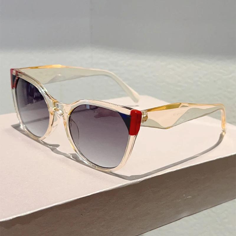 

Солнцезащитные очки «кошачий глаз» оверсайз, женские, модные, винтажные, пэчворк оправа, градиентные линзы, трендовый брендовый дизайн, солнцезащитные очки с защитой от УФ-лучей