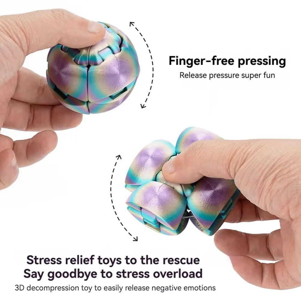 Fidget Toy 3D Printed Twistsphere Fidget Toy Gradient Gear Liquid Flow Ball With Rotating Design Anxiety Relief Toys
