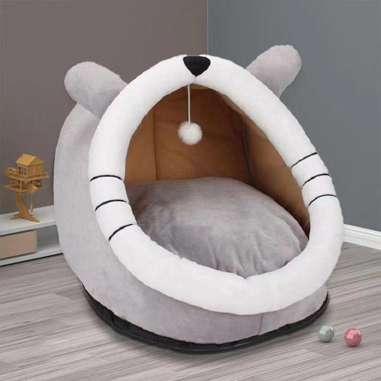 Pet Tent Cave Bed for Cats Small Dogs Self-Warming Cat Tent Bed Cat Hut Comfortable Pet Sleeping Bed Foldable Removable Washable