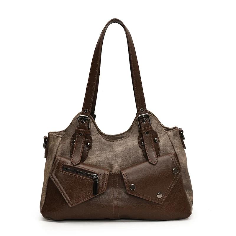 Small Pockets Design PU Leather Underarm Bags for Women 2024 Winter Y2K New Trend Fashion Shoulder Tote Bag Handbags