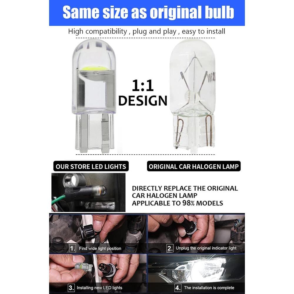 2pcs T10 LED Car Headlight Beads