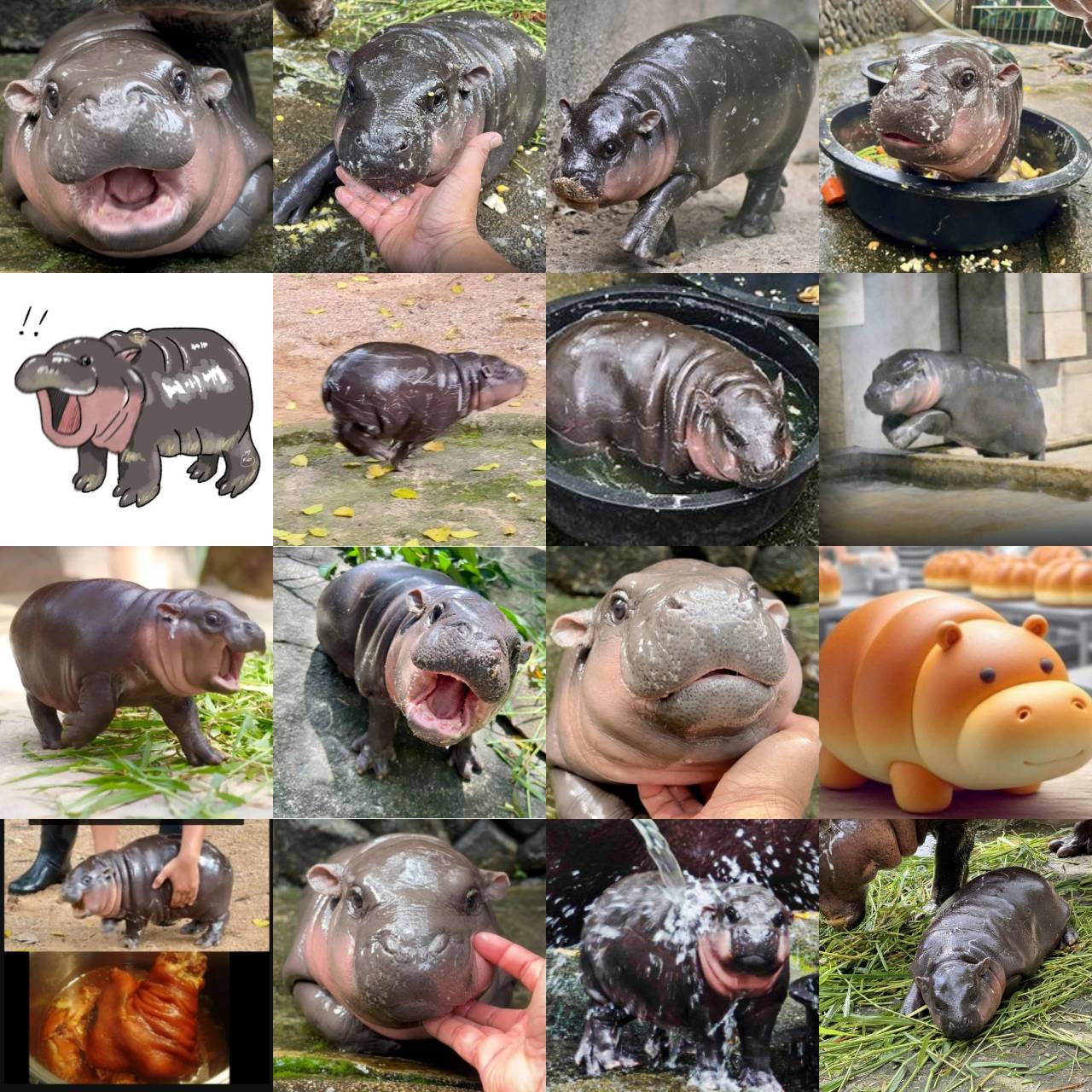 Футболка Moo Deng Tiny Baby Hippo Star Thailand Cute Pygmy Hippo Unisex для мужчин — фото 10
