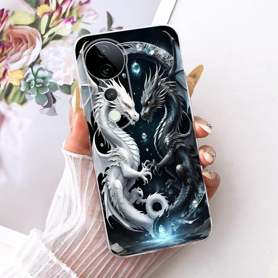 Casing For Vivo S19 Pro Clear Case Aesthetic Luxury Cute Fashion Flower Funny Painted Funda For Vivo S19Pro V2362A Cover