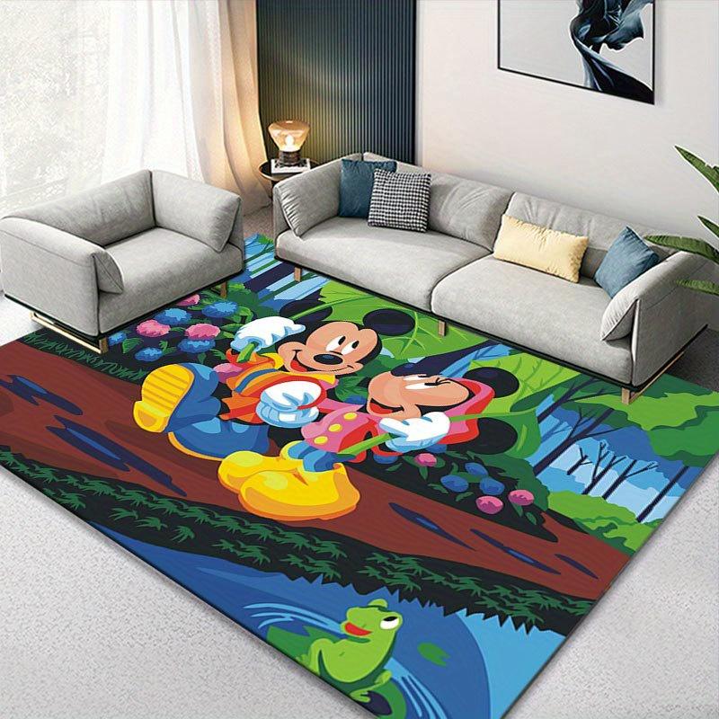 1 peça Disney Mickey Mouse e Minnie Padrão Tapete Área Tapete Antiderrapante Tapete Lavável à Mão Tapete de Chão Adequado Para Sala de Estar Quarto Decoração de Casa
