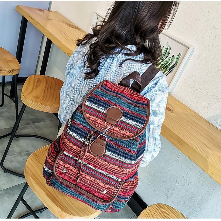 Schultasche Rucksack ethnischer Stil vielseitig Retro College-Stil Schultasche für Studenten Outdoor-Reisetasche lässig große Kapazität modische Tasche