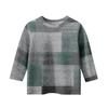 Children's 3/4 Sleeve Tops Casual  Print T Shirt Round Neck Pullover Blouse