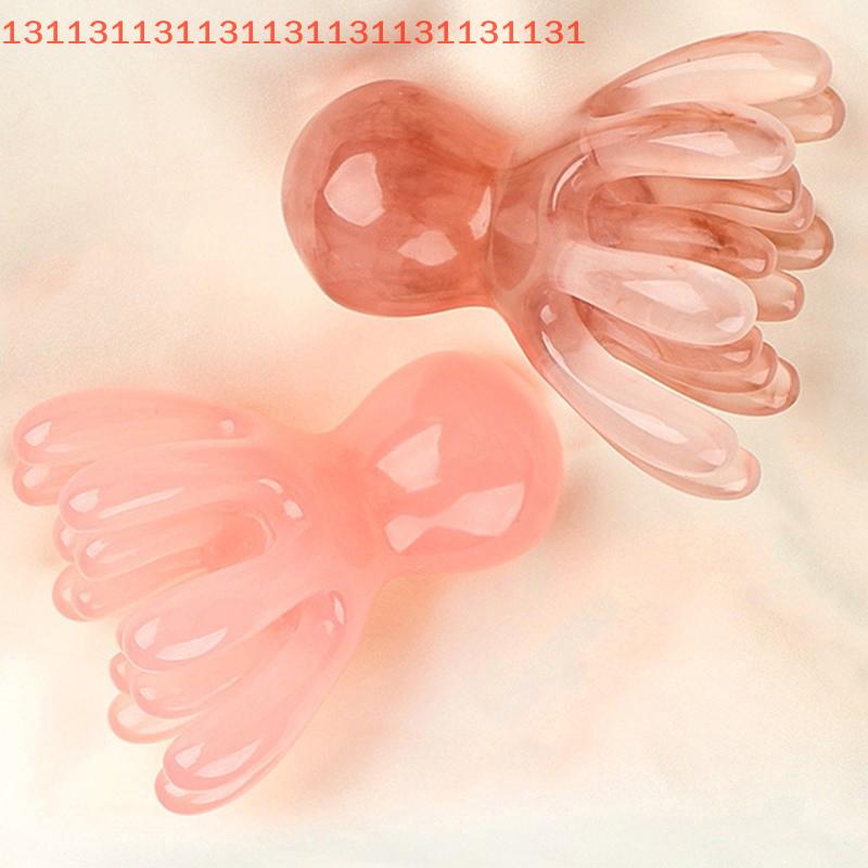 Resin Double Row Octopus Comb Cute Head Massager Hair Care Meridian Scraping Scalp Massage Acupuncture SPA Gua Sha Massage Tool