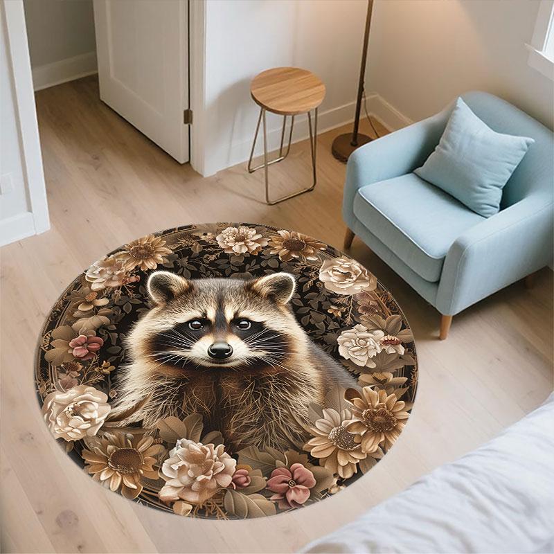 Palace Animals Pattern Round rug,Carpet Rug for Living Room Bedroom Playroom ,Non-slip Floor Mat,Holiday Gifts and Birthday Gifts.