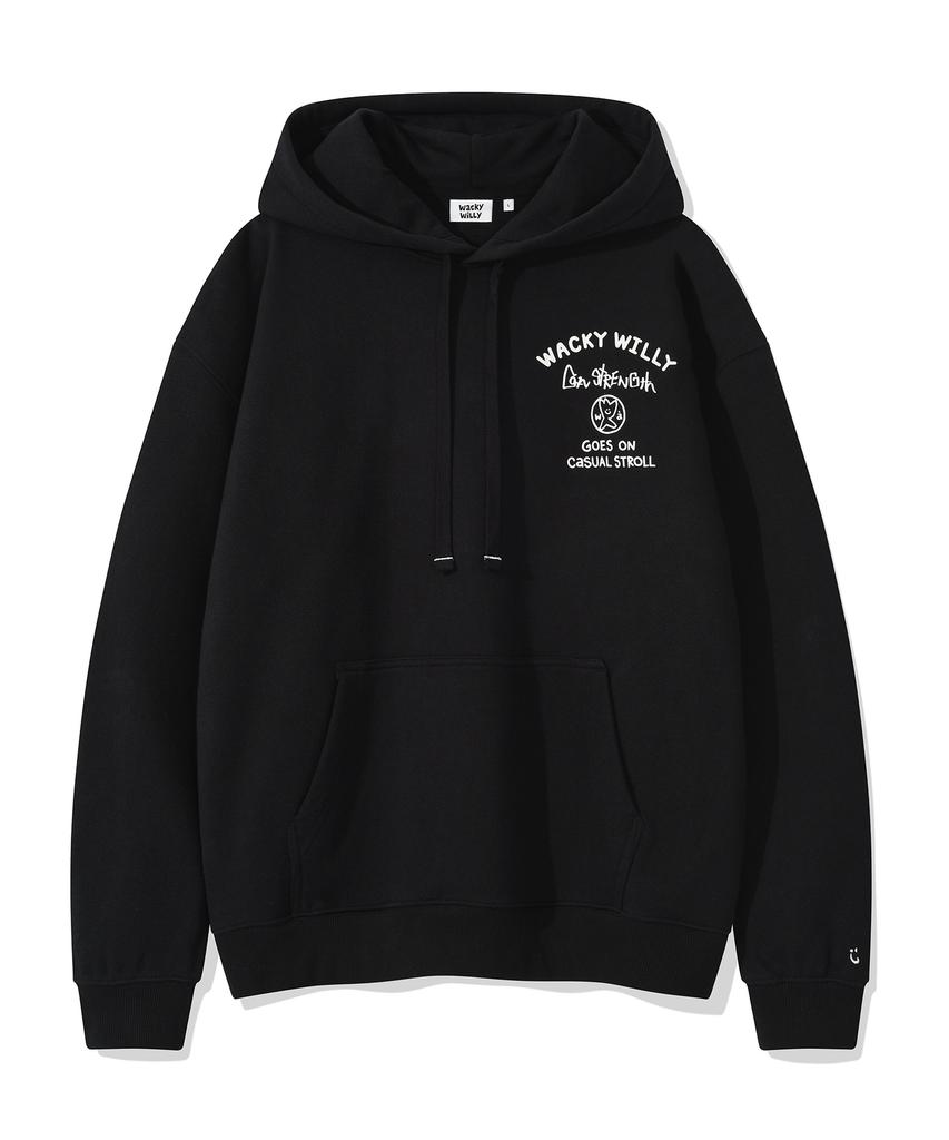 Lettering Heavy Terry Hoodie Black