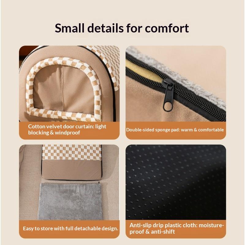 Dog House All Seasonsneutral Enclosed Dogs House Tent Dog Mat Sense of Security Winter Winter Heattech Detachable Washable