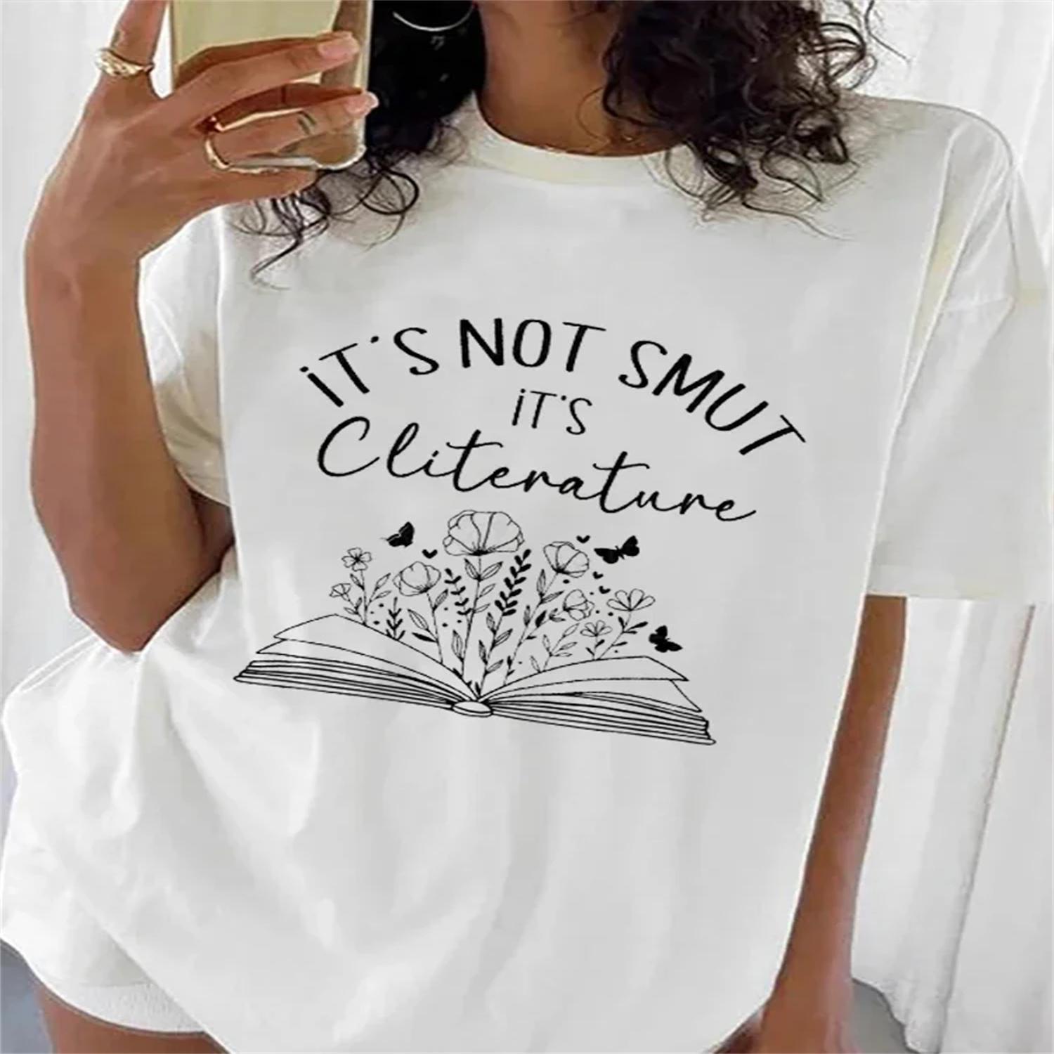 It Not Smut Summer T-Shirt New Top Print Fun Versatile Short Sleeve O-Neck Basic Retro Casual Print Trendy Street T-Shirt. S