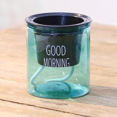 Maceta para plantas, macetas redondas de plástico de gran capacidad y alta durabilidad, absorbentes de agua automáticas con cuerdas de algodón para el hogar
