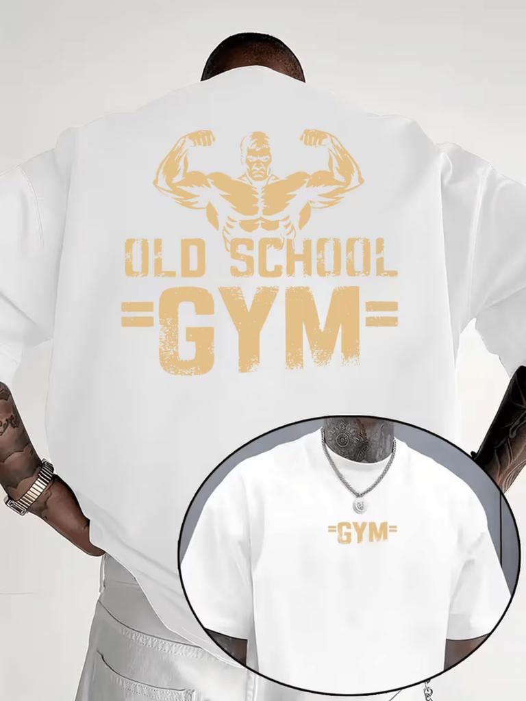 Retro Old School Gym Print on Premium 100 Cotton Unisexs T shirt Perfect for Summer Workout Sessions and Fitness Streetwear