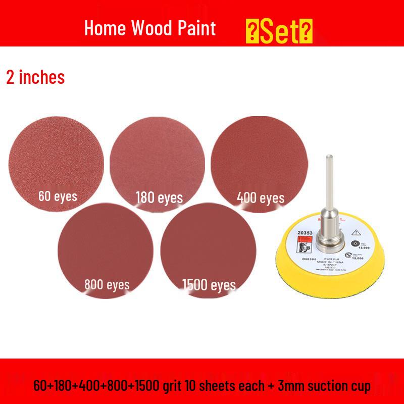 Round Self-Adhesive Sanding Discs Set: 1-4 Inch Polishing Pads for Glass Grinding