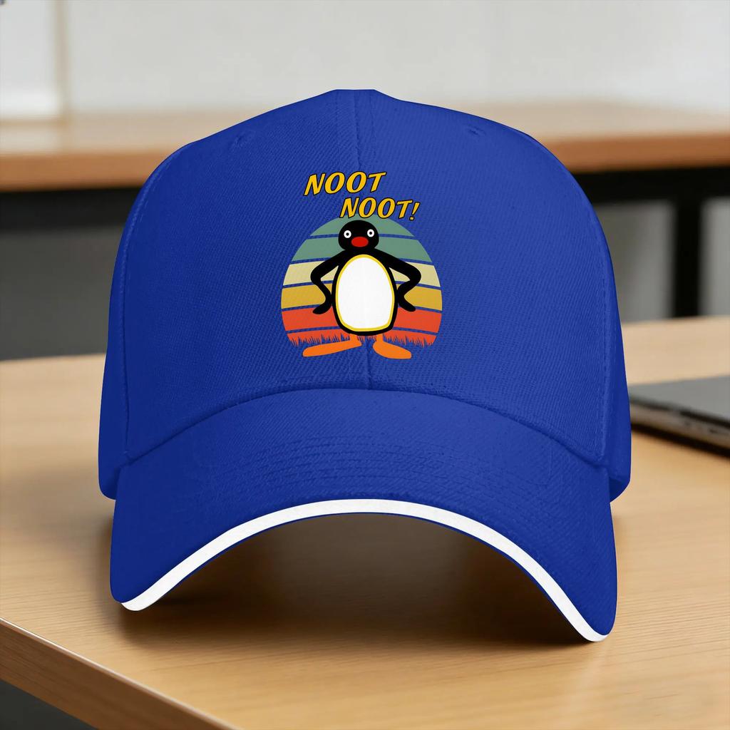 Summer Casual Baseball Cap Noot Noot Pingu Funny Pingu Meme Outdoor Sport Trucker Hat For Couple Women  Classic Snapback Cap