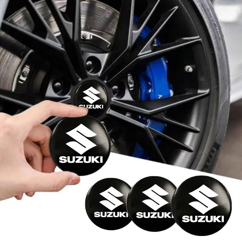 SCCF4 4pcs 56mm Car Emblem Wheel Hub Center Cap Stickers Center Cover Badge Decal for Suzuki S-Cross SX4 Swift XL-7 Car Accessories