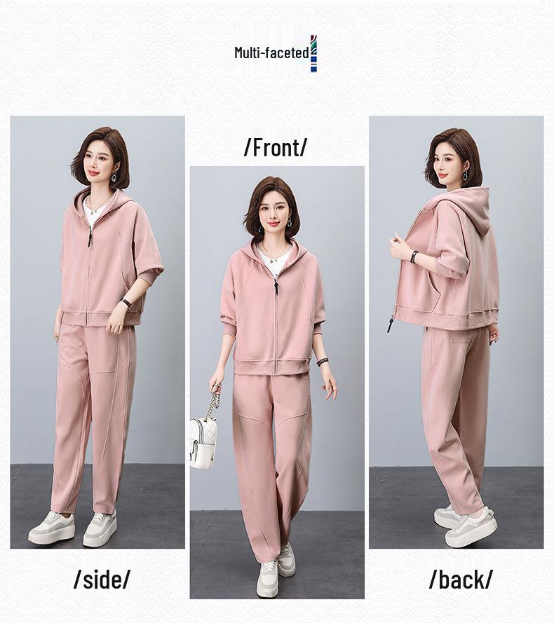 Damen 2024 Herbst Kapuzenstrickjacke für mittleres Alter: Locker, Schlankmachend, Warmes Sweatshirt Casual Oberteil