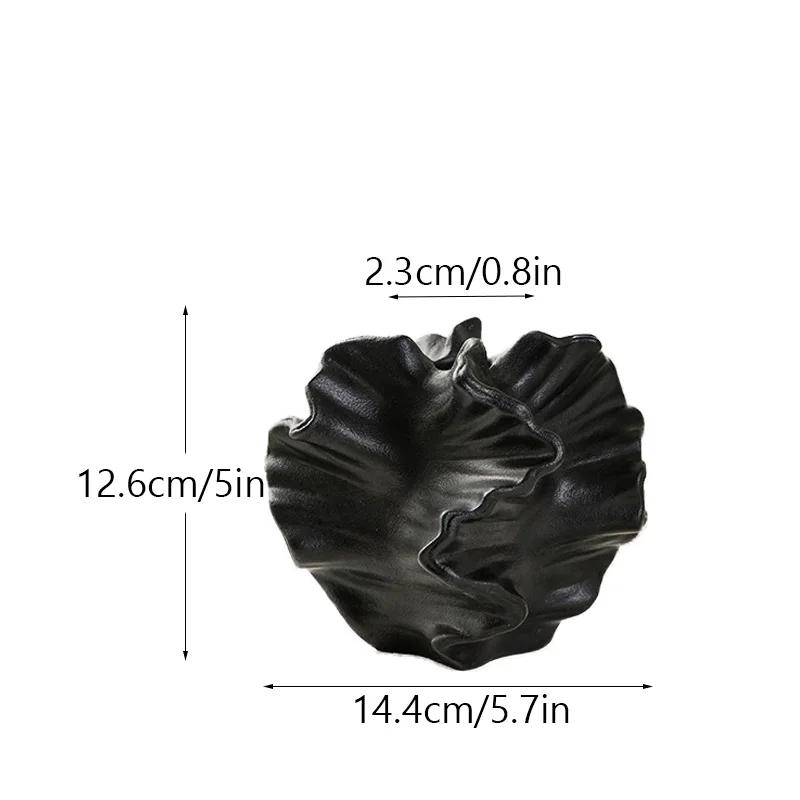 

Nordic Art Dry Flower Vase Pot Artistic Desktop Decor Paper Ball Shaped Ceramic Vase Beige Matte Container Table Decor Sculpture