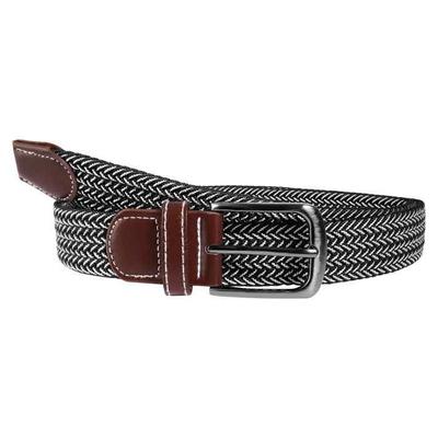 Men's Textile Belt - Chic Braided - Black - Polyester - Pin Buckle Closure