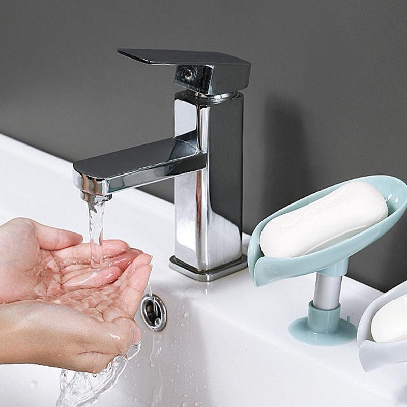 2 Pcs Leaf Shaped Soap Holder Shower Soap Shelf Free Punching Soap Box Home Does Not Accumulate Water Bathroom Supplies