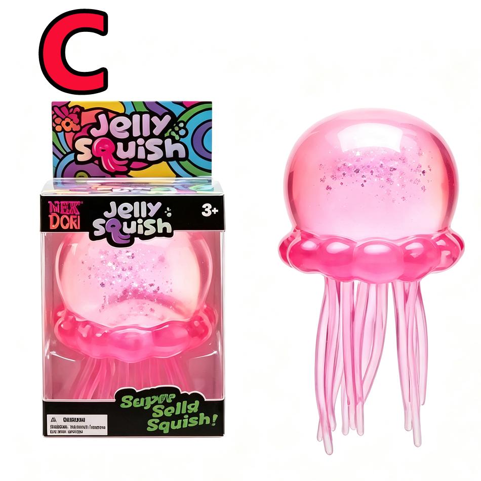Popular  Jellyfish Octopus Soft Squeeze Fidget Toys Bead Filled Maltose Texture Soft Jelly-Like Stress Relief Squishy Toy