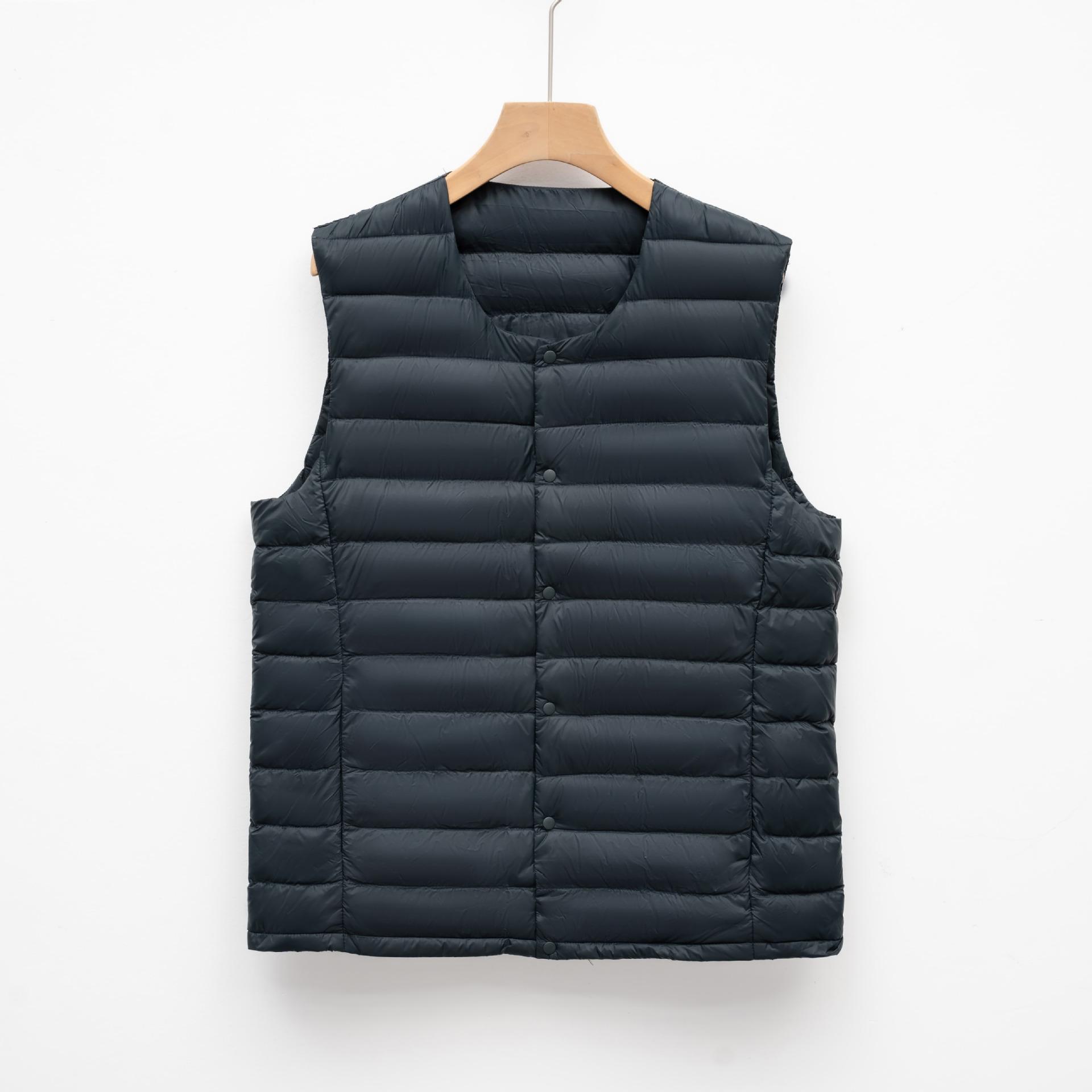

Autumn and winter men s down vest light down jacket liner crew neck jacket solid color large size vest XXXL темно-зелений колір