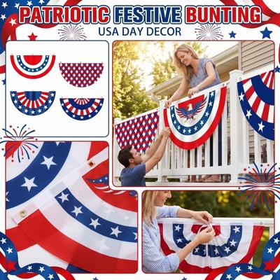 Fan Shaped Polyester Banner Festival Hanging Flag Yard Party Layout Ornament