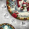 Vintage Snowman Family Aluminum Sign Round Embossed Folk Art Metal Tin Plate for Home Wall Decor Garden Patio