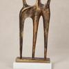 Abstract Sculpture with Stone Base Luxury Intertwined Figure Statue Sleek