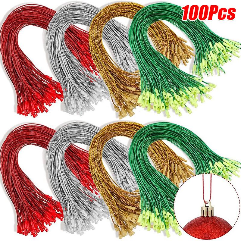 100PCS 20cm Metallic Snap Closure Party Gold Festive Bullet Tip Xmas Christmas DIY Drawstring Ropes Sturdy 20cm